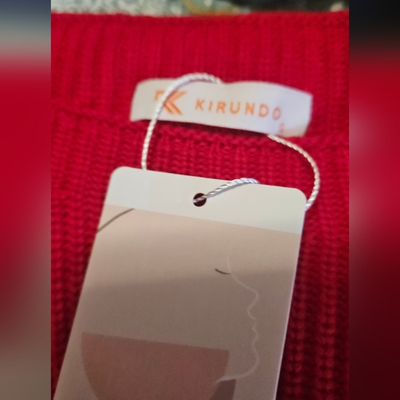 KIRUNDO Short Cap Sleeve 100% Cotton Sweater Vest Top. Size S NWT - Picture 4 of 10